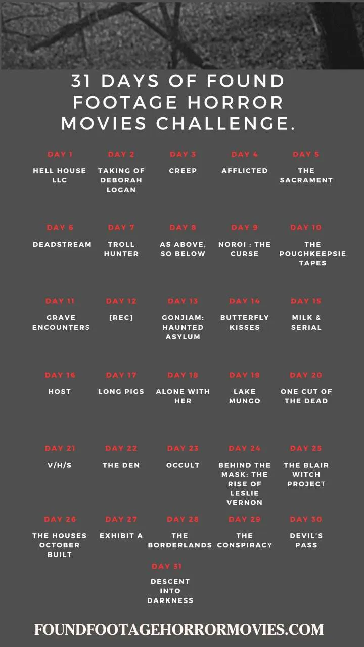 Found footage horror movie watch challenge